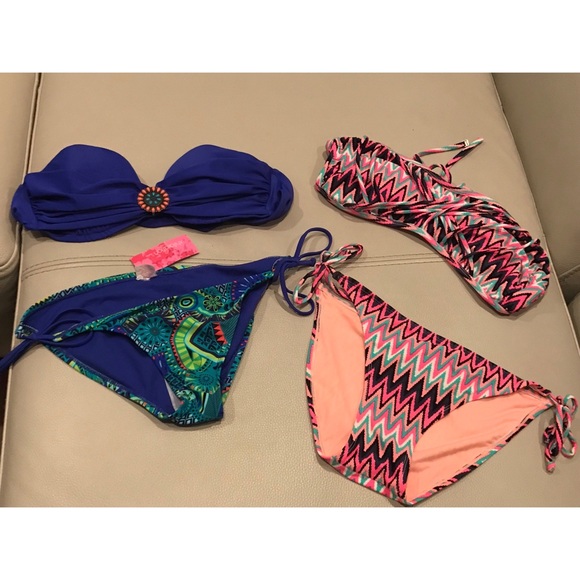 NWT Swimsuit bundle XL TOPS & L BOTTOMS - Picture 1 of 8